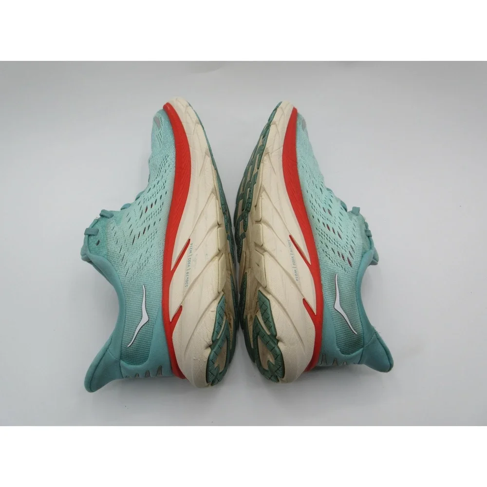 HOKA Clifton 8 Shoes Womens‎ Size 8 Blue Teal Red Running Cushioned 1119394 AEBL